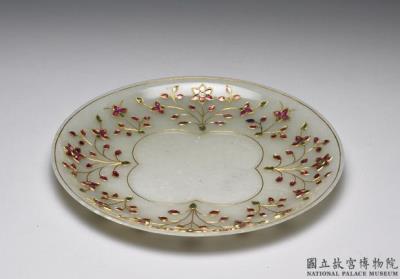 图片[2]-Jade inlaid plate, Mughal Empire-China Archive